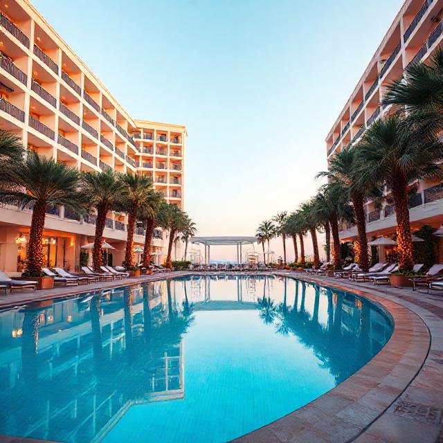 luxury hotel poolside